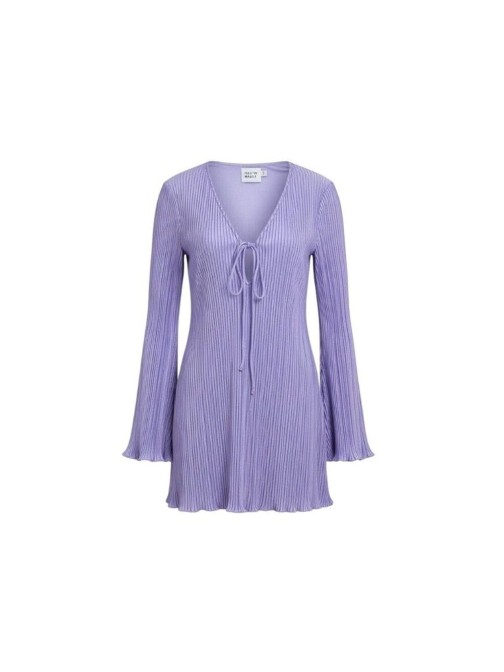 Hello Molly Lavender Pleated Tie-Front Mini Dress